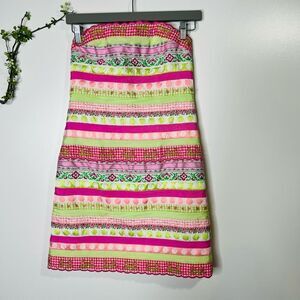 Lilly Pulitzer White Label Strapless Ribbon Dress